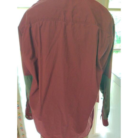 Vtg Columbia Shootng Hunting Button Up Shirt Mens XL Rlx Fit Color Block Red/Tan - Picture 7 of 9